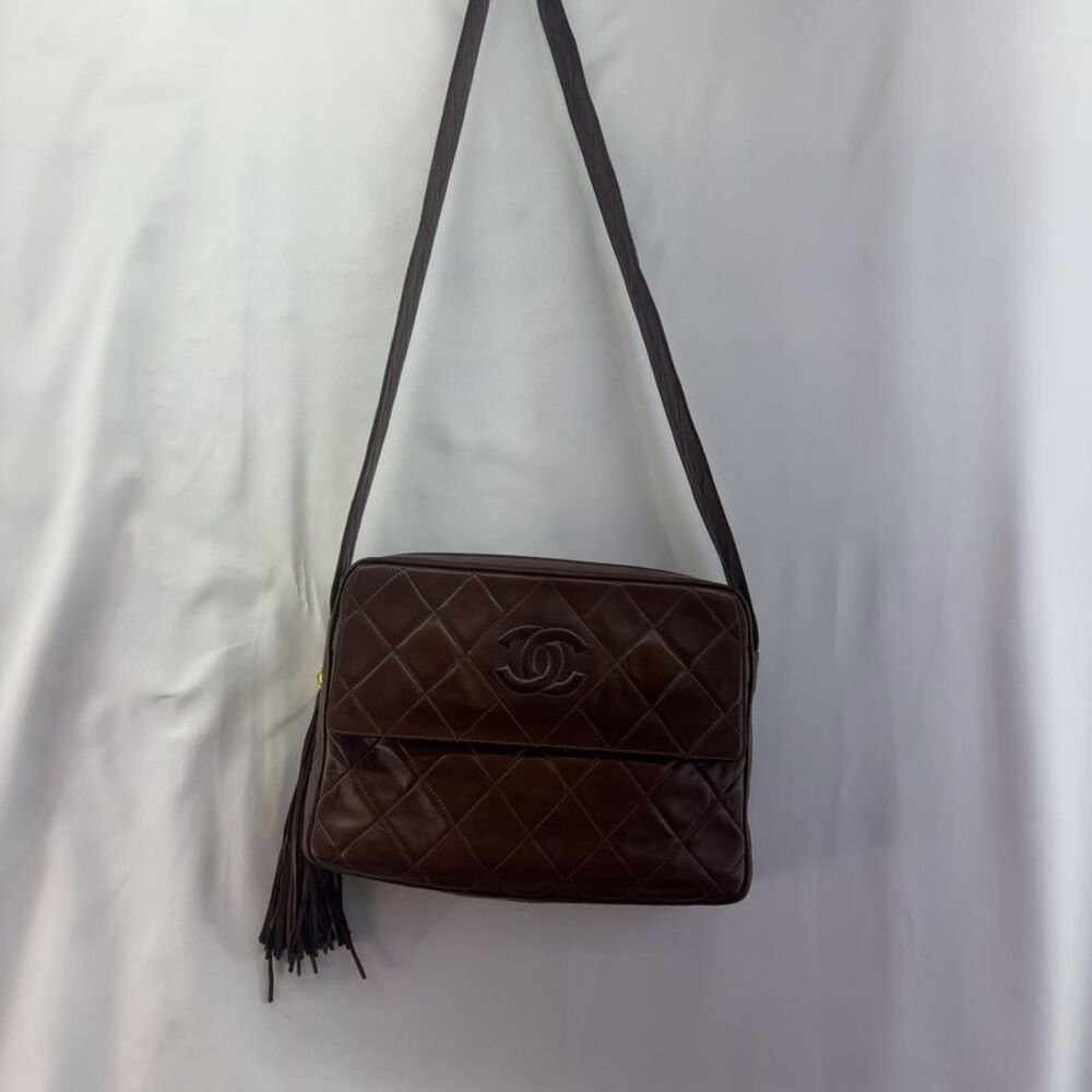 CHANEL Vintage Quilted Leather Camera Bag